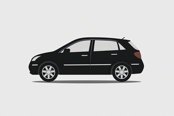 Naklejka premium Black Car Icon Representing Automotive Services and Transportation Options. Generative AI