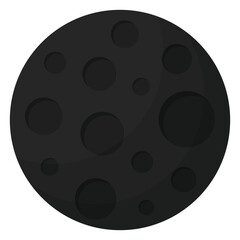 Full moon flat icon vector isolated on white background.