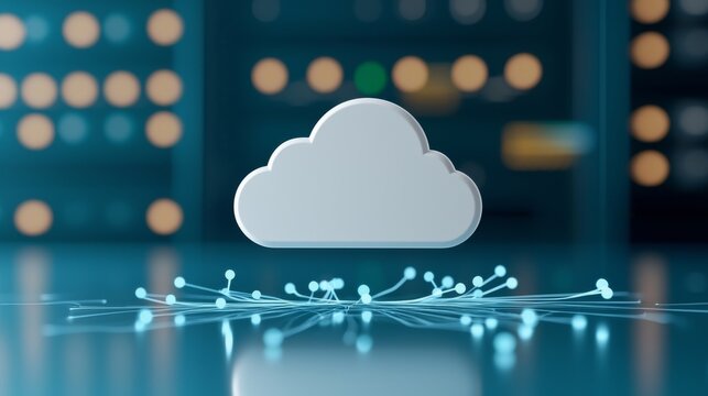 Cloud computing innovation data center digital technology modern environment abstract view