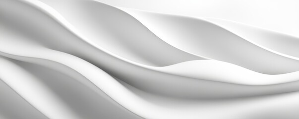 Obraz premium A close-up shot of soft, white fabric elegantly draped, showcasing a beautifully large, flowing wave pattern.