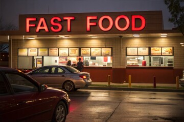 Fast Food Restaurant Sign at a Drive-Thru