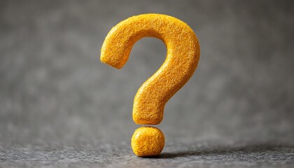 Yellow Question Mark on Gray Background