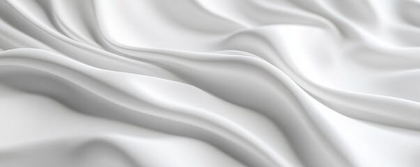 Naklejka premium A close-up view of a pristine white fabric, showcasing its exceptionally smooth and soft texture.