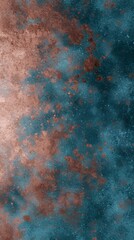 Teal And Copper Cosmic Nebula Space Background