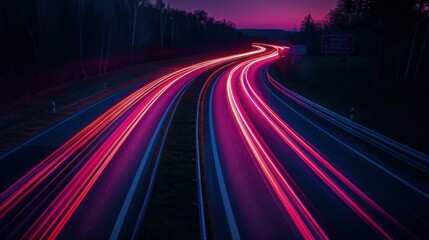 Captivating Nighttime Traffic Light Trails