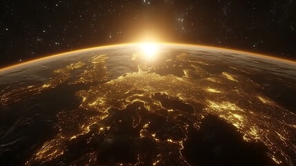 Sunrise Earth Europe Nightlights