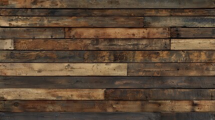 Distressed Vintage Wooden Plank Wall with Natural Texture Detail