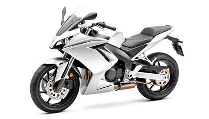 Obraz premium Sleek Silver Sportbike: A Modern Motorcycle Design