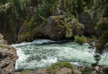 Yellowstone River along Brink Of Upper Falls Trail in Yellowstone National Park, Wyoming