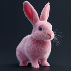 Obraz premium Cute Pink Rabbit