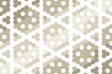 Symmetric hexagonal grid pattern in soft brown and beige with a structured geometric layout. Abstract texture concept
