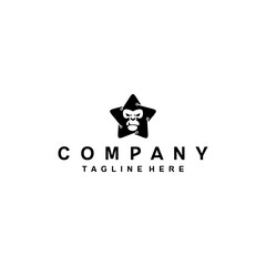 Gorilla techno in star shape logo