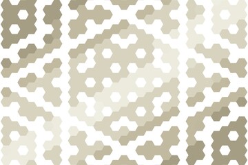 Abstract honeycomb mosaic design in soft brown and beige with a geometric hexagonal arrangement. Stylish texture concept
