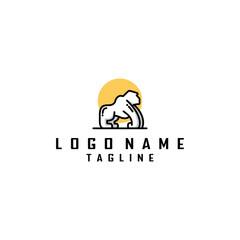 Gorilla mascot outline logo design