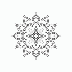 Easy Floral Mandala Coloring Page for Mindfulness & Relaxation