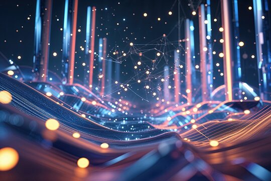 Futuristic 3D Sound Wave Analysis with Advanced Particle Link Technology