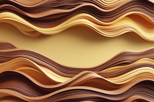 Warm Brown Waves and Soft Yellow Background for Business Card and Banner Design