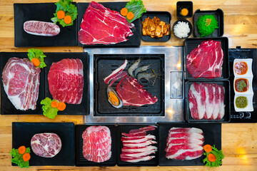 Fresh set for Japanese-style BBQ and Shabu Shabu, perfect for menu creations