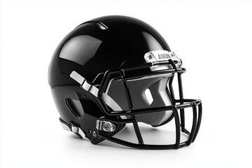 Fototapeta premium Black American football helmet isolated on a white background