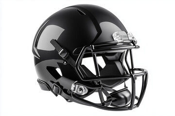 Naklejka premium Black American football helmet isolated on a white background