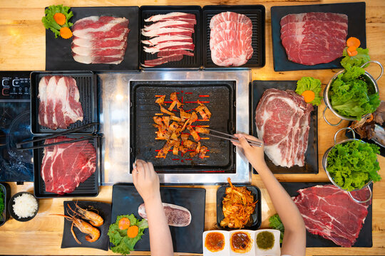 Fresh set for Japanese-style BBQ and Shabu Shabu, perfect for menu creations