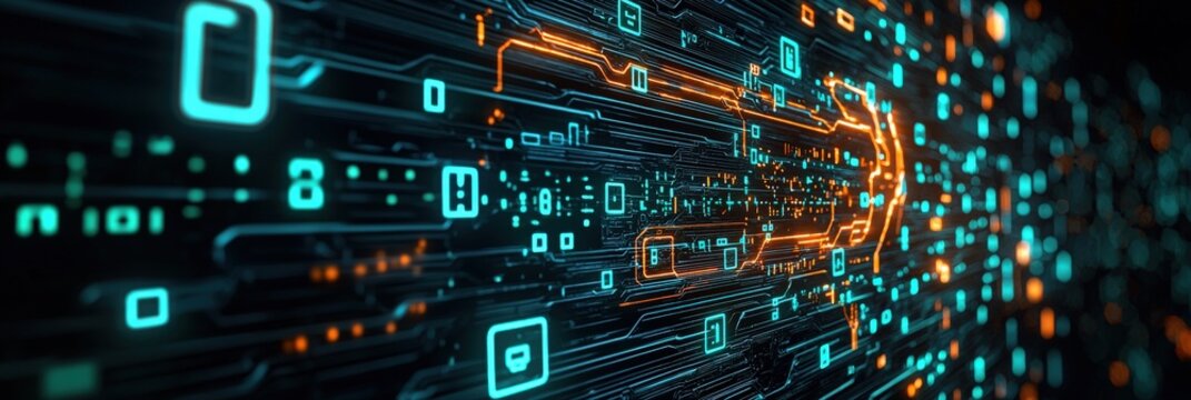 AI-generated alien language, glowing unknown symbols appearing on a futuristic holographic screen, sci-fi linguistics concept