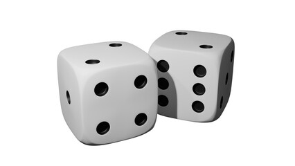 White Dice Isolated