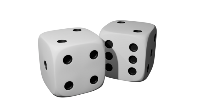 White Dice Isolated