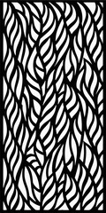 Seamless Abstract Organic Pattern with Interwoven Curved Lines Resembling Flowing Leaves or Hair in Black and White