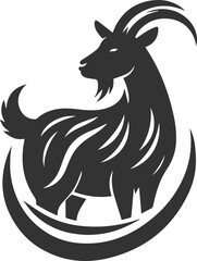 Goat looking back over its shoulder animal vector silhouette