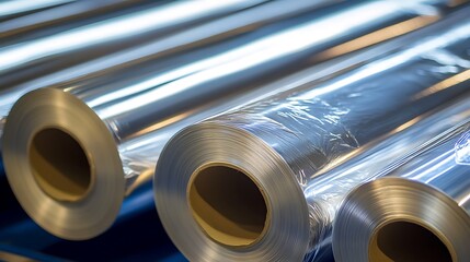 Naklejka premium Aluminum Foil Rolls: Industrial Metal Production