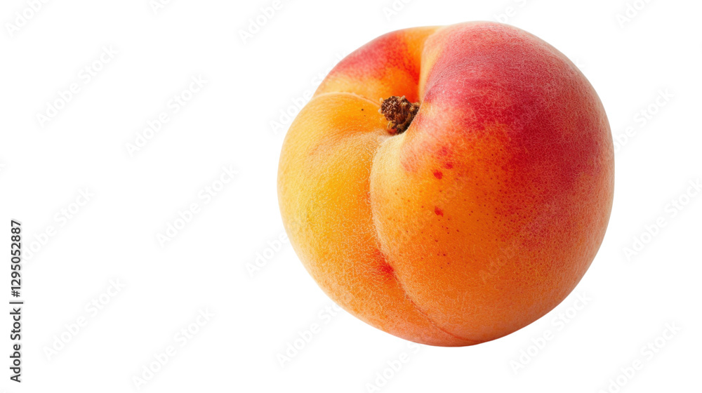 Poster ripe apricot isolated on transparent background with clipping path