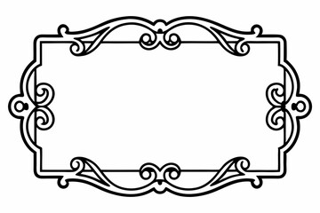 Elegant Black Decorative Frame, Vintage Ornate Border Design