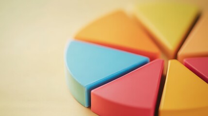 Colorful geometric shapes arranged in a pie chart format