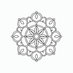 Easy Floral Mandala Coloring Page for Mindfulness & Relaxation