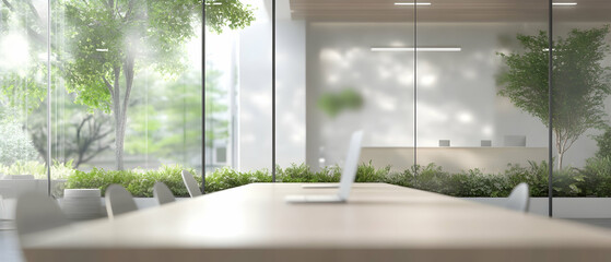 Abstract blurred office interior with a modern design  - 