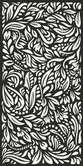 Intricate Black and White Floral Pattern, Decorative Nature Design