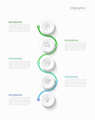 Infographic 5 options design elements for your business data. Vector Illustration.