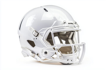 Fototapeta premium White American football helmet isolated on a white background