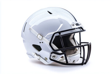 Fototapeta premium White American football helmet isolated on a white background