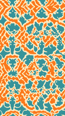 Fototapeta premium vintage blockprint Moroccon Print pattern geometric shapes design poster background