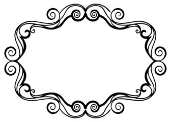 Elegant Swirled Decorative Frame, Classic Vintage Style, Curved Borders