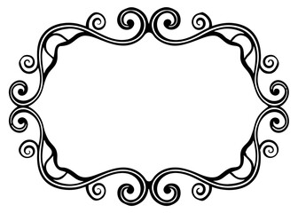 Elegant Swirled Decorative Frame, Classic Vintage Style, Curved Borders