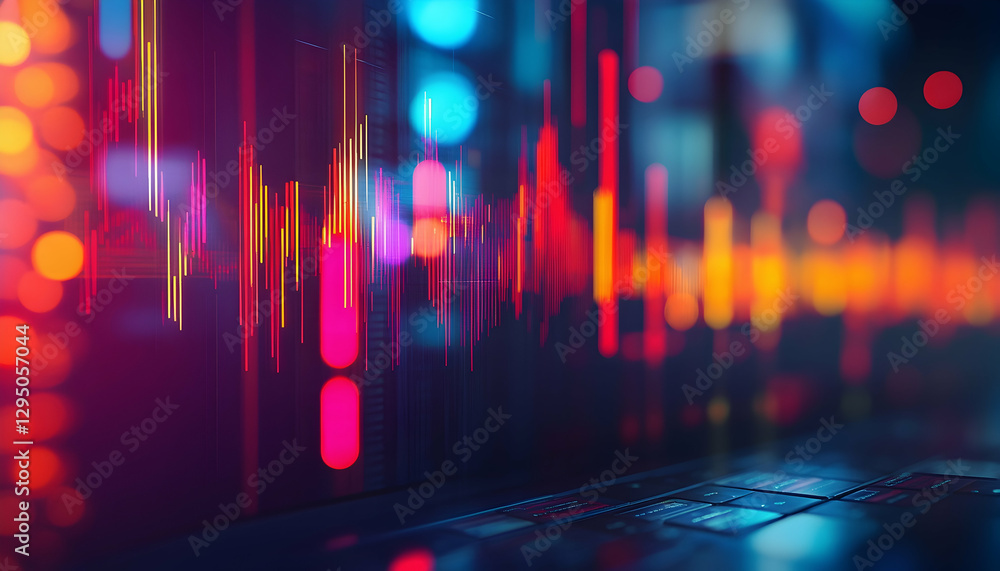 Aufkleber abstract image of finance and investments with a colorful bokeh effect -