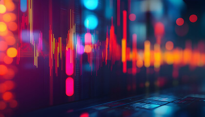 Fototapeta premium Abstract image of finance and investments with a colorful bokeh effect - 