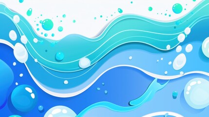 Immerse in a Summer - Inspired Vector Visual: Water Splashes and Waves