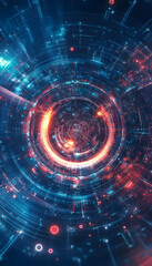 Obraz premium Abstract metaverse background with futuristic digital elements -