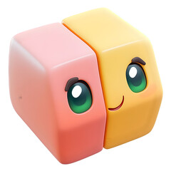A cute icon in a cartoon style 3D render on a white background