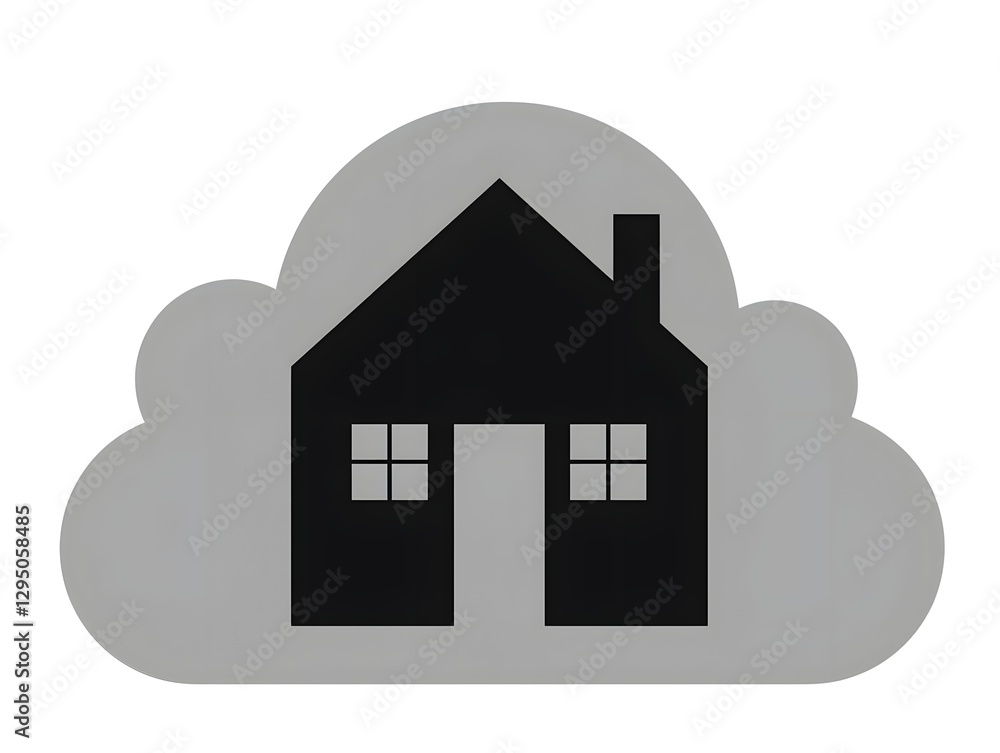 Poster Silhouette Icon of Home, Ideal for Real Estate, Design Projects, and Home Decor