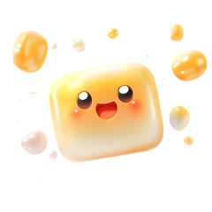 A cute icon in a cartoon style 3D render on a white background
